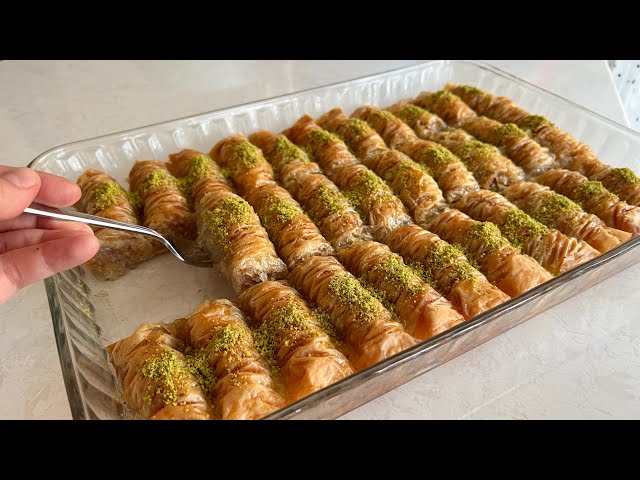 Baklava yapım aşamaları - yufka katmanları ve dolgu hazırlığı